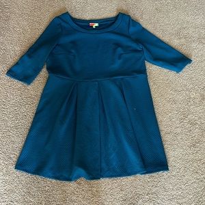 Teal, jacquard, plus size dress